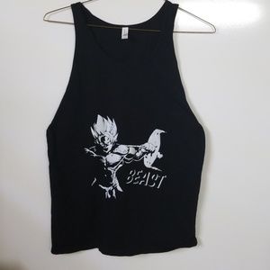 Gym tank with  dragon ball Goku lifting